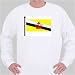 Sweatshirt with Brunei, flag X-Large White