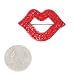 Red Lips Kiss Crystal Brooch Pin