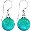 Handcrafted Temptatious Teal Dichroic Glass Earrings