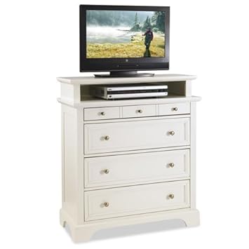 Home Styles 5530-041 Naples TV Media Chest with Drawer, White