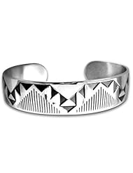Sterling Silver Delectable Mountains American Quilt Bracelet. Made in USA.