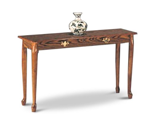 Oak Finish Queen Anne Sofa Table