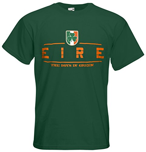 Irland Eire EM 2016 Fanshirt T-Shirt Trikot (Flaschengrün, XL)
