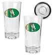 Boston Celtics 2pc Pint Ale Glass Set with Basketball Bottom - Oval Logo NBA Basketball