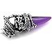 Men's Stainless Steel Pendant Necklace Crystal Silver Purple Dragon Wolf Tooth Tribal -with 23 Inch Chain