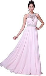 Open-Back  Halter Chiffon Pageant Dress/Prom Dress/Party Dress  With Rhinestones