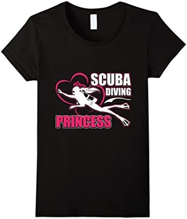 Women's Scuba Diving Princess T-Shirt Medium Black