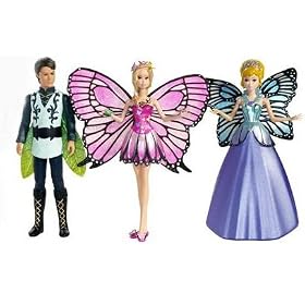 Click here to buy Barbie Mariposa Mini Dolls Gift Pack with Mariposa, the Prince and the Queen Doll Set.
