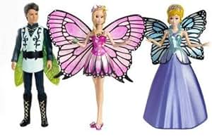 Amazon.com: Barbie Mariposa mini dolls gift Set with Prince & Queen