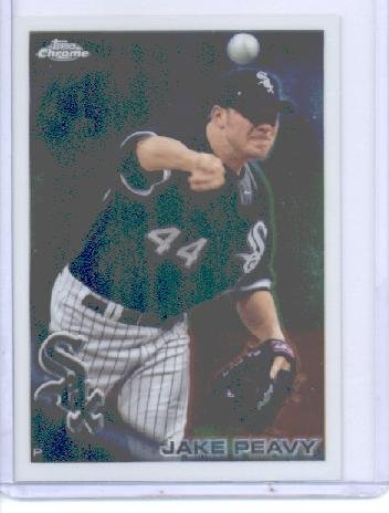 2010 Topps Chrome Baseball Card # 102 Jake Peavy - Chicago White Sox - MLB Trading Card in Screwdown Case