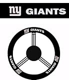 Geniune Leather Steering Wheel with Official NFL Licensed Logo - New York Giants