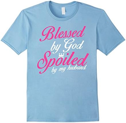 Men's Blessed by God Spoiled by my husband Large Baby Blue