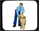 Mouse Pad with man, training, human, body, individuals, individual, law, persons, shepherd, humans, police, german, people, person