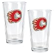 Calgary Flames 2pc Pint Ale Glass Set - Primary Logo NHL Hockey