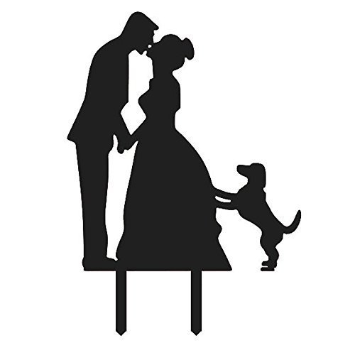 Funny Cake Topper Of Engagenent And Bridal With A Lovly Pet