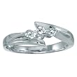 3 Diamond Bypass Ring 1/4 ct. in 14K White Gold