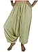 CandyHusky Men Women Baggy Pants Hippie Boho Gypsy Costume Yoga Aladdin Harem Pants Ninja Genie Pants One Size Fits Rayon Kahki