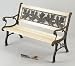 Astonica Wood and Cast-Iron Bench with Autumn-Leaf Design