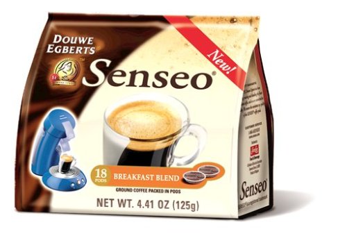 Senseo Breakfast Blend, Coffee Pods, 18 Count, 4.41 Ounce Bags (Pack of 6)