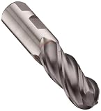 Niagara Cutter EXB350 Cobalt Steel End Mill, TiAlN Coated, 4 Flutes, Ball End, 1-1/4 Cutting Length, 1/2 Cutting Diameter