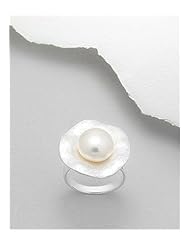 Fresh Water Pearls Ring In 92.5 Sterling Silver