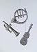Musikinstrumente, Kunststoff, 3 tlg. gold glimmer, Horn/Trompete/Violine