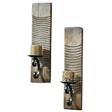 Primitive Wash Boards, Wall Sconce, Set/2, Uttermost 20806