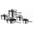 Tower 6 Piece Stainless Steel Pan set