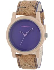 Sprout Unisex ST/5516PRCK Purple Dial Cork Strap Eco-Friendly Watch