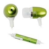 GTMax Green 3.5mm Metal Stereo Headset Handsfree Soft Gel Earbud with Microphone for Palm Pixi / Pre / Treo Pro 850 / E2 Tungsten