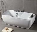 LineaAqua Atom 59 x 30 Whirlpool Bath Tub with Head Rest, Bath Filler, Hand Shower and Whirlpool Massage Jets