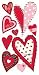 ESSENTIALS LARGE DIMENSIONAL STICKERS-RED &amp; BLACK STITCHED HEART