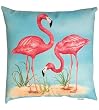 Flamingo Friends Indoor/Outdoor Weather Resistant Fabric Pillows (Set of two 18 inch)