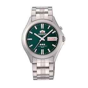 Orient Men's Automatic Day and Date Green Stainless Steel Watch #BEM6G003F