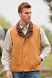 Men's Riley Double-Collar Lambskin Leather Vest