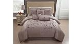 Cheryl Embroidery Queen Size 7 Piece Bedding Set