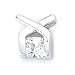 Sterling Silver Rhodium Plated Pendant with Cubic Zirconia Stone.