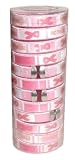 Pack Of 12 Pink Ribbon Bangle Bracelets - Breast Cancer Awareness /Fundraisers/Party Favors