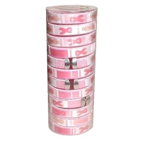 Click here to buy Pack Of 12 Pink Ribbon Bangle Bracelets - Breast Cancer Awareness  Fundraisers Party... by Breast Cancer Awareness.
