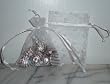 3x4 Tulle Polka Dots Wedding Favor Gift Bags/Pouches - White (10 Bags)