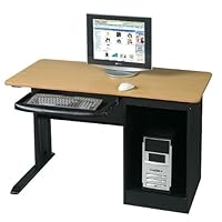 The LX-48 Computer Workstation (Teak/Black) (28.75H x 48W x 24D)