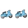 Motor Vehicle fflinks - CU0128 - Gemelos vespa de hombre de rodio (ba�ado)
