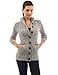 PattyBoutik Women's Mock Neck Cable Knit Cardigan
