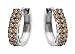 10k White Gold and Black Rhodium Brown Diamond Hoop Earrings