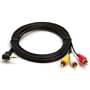 Hosa 5' Audio/Visual Camcorder Cable, 4 Conductor Right Angle 3.5mm Mini Male to 3 RCA Male Connectors, Video + Left/Right Audio