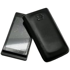 Original SunCase - Leder Etui Tasche fuer Motorola Milestone *Lasche mit Rueckzugfunktion* in der Farbe Schwarz