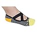Lupo Women's Heel N Toe Yoga Barre Pilates Grip Socks, Gray Yellow