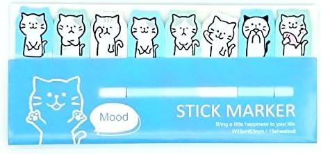 120 Sheets Cute Moody Cat Kitty Removable Adhesive Sticker Post-it Bookmark Pagemarker Memo Flags Index Tab Sticky Notes (OP031065)