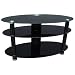 Duronic TVS47A2 Contemporary Oval Design Black Plasma/LCD/LED/3D Glass TV Stand - Upto 37" 40" 42" 43" 46" 47" 50" - Can Support upto 70KG