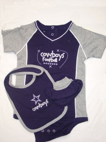 Dallas Cowboys Play Diagram Onesie Newborn / Infant / Baby 3pc Bib & Booties Set